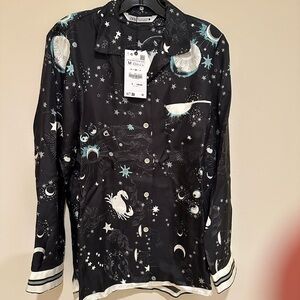 Zara 2 pc silk pajama set. Size M